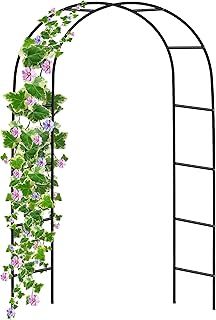 Crystals Garden Arch Metal Strong - Garden Archway Decorations Outdoor - Garden Arbour Trellis for Climbing Plants Roses Vegetable Flowers - Dark Green, Large Size (2.4M)