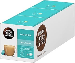 NESCAFÉ Dolce Gusto Flat White Coffee Pods - total of 48 Creamy Coffee Flavoured Pods (3 Packs)