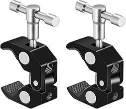 Super Clamps, Camera Accessory, Flexible Mount for 15 mm Poles, Cameras, Lights, Umbrellas, Hooks, Shelves, Crossbars, 0.5-2.5kg Load Capacity