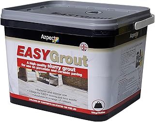 EASYGrout Slurry Patio Grout For Outdoor & Indoor Ceramic Or Porcelain Floor Tiles 15kg Flowable All Weather Paving Jointing Compound Easy Mix With Water, Covers Up To 20m² - Argent