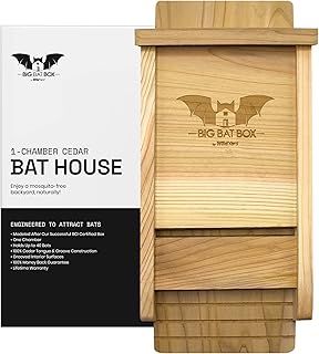 The Complete Bat House & Bat Box for Outdoors - Keep your Backyard Mosquito-Free - Without Paint, Single Chamber - Easy to Hang