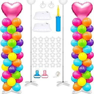 2 Sets Adjustable Balloon Stand Kit and Pump, 2.7 Metres Metal for Floor, Holder Decoration Baby Shower, Wedding Decoration, Party (230206A01)
