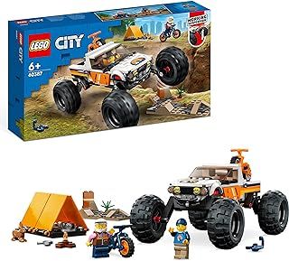 LEGO City 4x4 Off-Roader Adventures Camping Set, Monster Truck Style Car Toy with Working Suspension and Mountain Bikes, Vehicle Toys for Kids Aged 6 and Over 60387