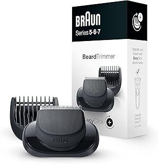 Braun EasyClick Beard Trimmer ORIGINAL Attachment For New Generation Series 5, 6 and 7 Electric Shaver, With Five Different Lengths For Beard Styling, Black