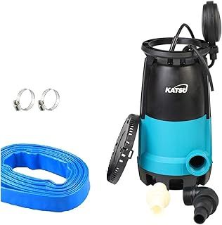 KATSU 900W Portable Submersible Garden Pump for Clean and Dirty Water 18000L/h with 10 Meters Hose 1.1/4" and Quick Coupler Changeable Base