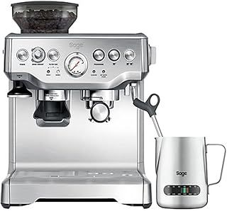 Sage - The Barista Express - Bean to Cup Coffee Machine with Grinder and Milk Frother, Brushed Stainless Steel