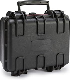 Amazon Basics Small Protective Portable Hard Camera Case with Customizable Fit Foam for Drones,Camera,Lenses and Accessories,Waterproof,Shockproof,12.1 x 10.6 x 5.9 inches (30.7 x 27 x 14.2 cm) Black