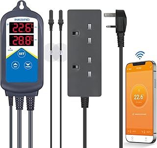 Inkbird ITC-306A-WiFi Aquarium Temperature Controller Aquarium Thermostats Fish heater thermostat with Dual Heating Socket for Marine Tank Fish Shrimp Tortoise（No Timer）