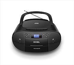 RCD-S90C Boombox Portable CD and Cassette Player with FM Radio,USB Playback, AUX In, BT streaming, Headphone Jack, and Dual Power Options