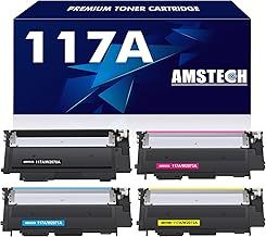4-Pack Compatible 117A Toner Cartridge Replacement for HP 117A 117 Color Laser MFP 179fwg 178nwg 179fnw 178nw 150a 150nw 179 178 150 W2070A W2071A W2072A W2073A Ink (Black Cyan Yellow Magenta)