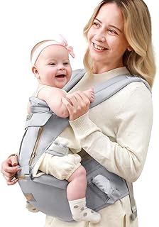 Baby Carrier,Baby Sling, 6 in1Baby Carriers from Newborn, Ergonomic Baby Sling with 6 Carrying Positions for Infants and Toddlers of 3-30 kg (Dark Grey)