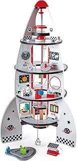 Hape Four-Stage Rocket Ship | Award-Winning Wooden Spaceship Toy with Real-Life Space Shuttle Designs, 20 Rocket Space Centre Pieces and Planetary Lander