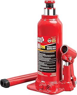 BIG RED T90803B Torin Hydraulic Welded Bottle Jack, 8 Ton (16,000 lb) Capacity, Red