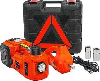 E-HEELP Electric 5 Ton 12V Car Jack Hydraulic (Lifting Range: 15.5-44.5cm) Kit with Impact Wrench & Inflator Electric Jack for Car SUV Sedan MPV Truck Pickup Tire Changing Garage Repair