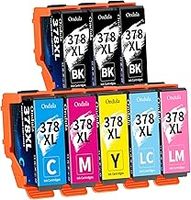 Ondula 378XL Ink Cartridge Multipack Compatible for Epson 378 XL for Expression Photo XP-8000 XP-8005 XP-8500 XP-8505 XP-8600 XP-8605 XP-8700 Printer, 8 Pack