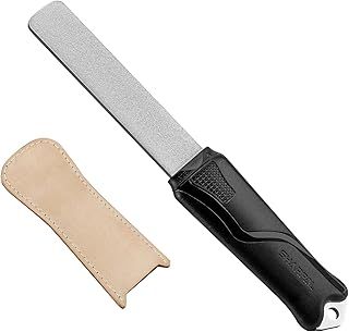 SHARPAL 127N Dual-Grit (Coarse 325 / Extra Fine 1200) Diamond Sharpening Stone with Leather Strop, Tool Sharpener for Knife, Axe, Lawn Mower Blade, Garden Shears, Chisels, Spade and All Blade Edge