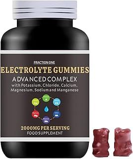 Fraction One Electrolytes Gummies - 120 Gummies - 60 Servings - 2000MG Per Serving - Potassium, Chloride, Calcium, Magnesium, Sodium & Manganese - Alternative to Electrolyte Tablets & Powder