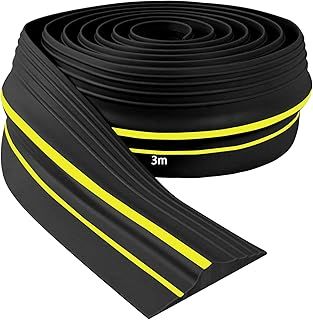 Universal Garage Door Seal Heavy Duty Weatherproof Weather Strip Garage Door Bottom Draught excluder Rubber Threshold Strip for Keeping Clean &Dry (Black, 80mm(W)*14mm(H)*3m(L))