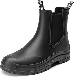 DREAM PAIRS Women Wellington Boots, Comfortable Chelsea Rain Boots for Hiking, Yard Work, Mucker Style Outdoor Activities