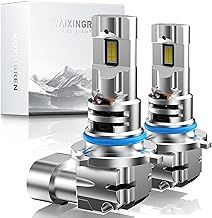 9012 HIR2 Headlight Bulb, 60W 26000LM 400% Ultra Brightness with Fan, 6500K White with High-Efficiency Cooling System, Canbus Ready, Plug and Play, Pack of 2 (9012/HIR2)