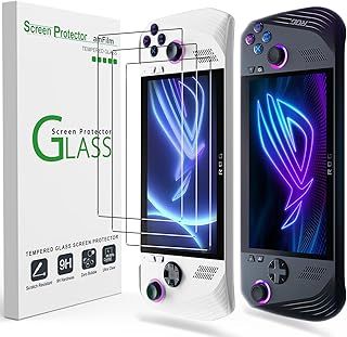 amFilm 3 Pack Screen Protector for ASUS ROG Ally Handheld 7 inch 2023 / Asus Rog Ally X 2024, Tempered Glass, Transparent Ultra HD, Anti-Scratch, Anti-Fingerprint