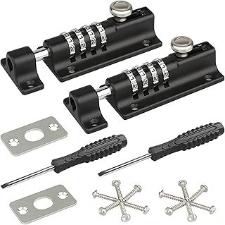Spopal Combination Locking Bolt, [2 Pack][Weatherproof & Burglar Proof] 120mm Combi-Bolt 4 Digit Unique Combination Bolt Lock, Thicken Solid Zinc Alloy Door Latch Lock for Home, Gate, Shed, Garage