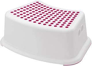 Plastic Child Step Stool with Anti-Slip Top, Non-Slip Toilet Step for Toddlers, Practical Toddler Step Stool (Pink)