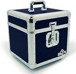 Gorilla 12" LP Vinyl Record Storage Box Flight Case Blue Holds 100pcs