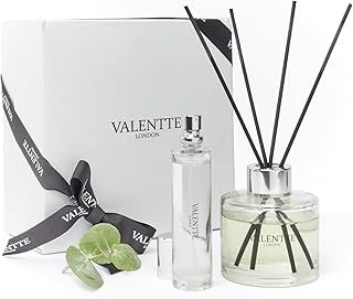 Valentte Reed Diffuser & Natural Room Mist - White Neroli & Lemon Scent | Essential Oil Aroma for Home, Gift Box | 100 ml, 30 ml