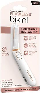Finishing Touch Flawless Bikini Trimmer & Hair Remover, Bikini Shaver & Pubic Hair Trimmer for Women, Dry Use Intimate Razor, Painless Bikini Line Hair Removal with LED Light, All Skin Types