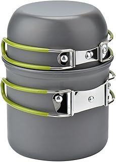 Cozyswan Picnic Camping Hiking Backpacking Pot Pan Cookware Outdoor Cooking bowl set, Aluminium