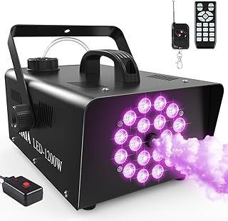 1200W Smoke Machine,Fog Machine with 18 RGB LED Lights Effect,2300CFM Fog with 1000ML Capacity,Perfect for Wedding, Halloween,Party and Stage Effect