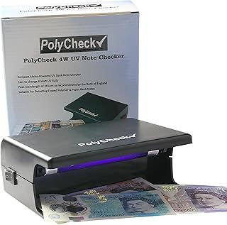 UV Money Checker with Easy-Change 4W Bulb - Detects Fake Polymer & Paper Bank Notes