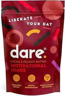 Dare Motivation Nutritionally Complete Meal Replacement Shake - Cocoa & Peanut Butter - 20g Vegan Protein and all 26 Essential Vitamins & Minerals per Serving - 750g (15 Servings)