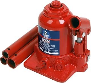 Sealey 2 Tonne Telescopic Bottle Jack - SJT2, black