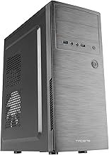 INITIOX, ATX PC Case, 12cm Side Fan, Brushed Aluminum Front Panel, Mid Tower, Internal Cable Management System, USB 3.0, Black