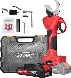 Electric Pruning Shears, Electric Pruner 30mm Cutting Diameter,Electric Secateurs,Electric Pruners Cordless with 1pcs 2Ah Rechargeable Batteries&Replacement Blades Set Battery Powered Pruning Shears