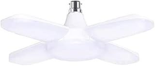 LED Garage Light B22 Deformable 60W, Workshop Ceiling Lighting BC Bayonet Cap Cool White Daylight with 4 Adjustable Panels, High Bay Lamp for Loft, Warehouse, Basement, Kitchen, Market, Porch