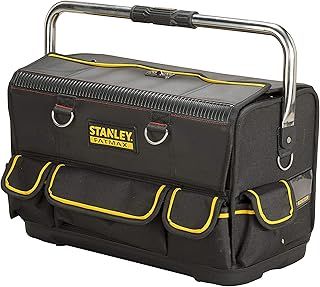 STANLEY Tool Bag Complete Workstation with Roll Down Side Storage Compartment, Multi-Pockets Organiser for Tools, FMST1-70719 , Black