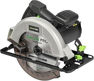 GALAX PRO 1400W Circular Saws, Max 6000 RPM Pure Copper Motor Electric Saws, Adjustable Cutting Depth and Angle: 62mm(90 °)-48mm(45 °), Dust Collection System and 185mm Saw Blade