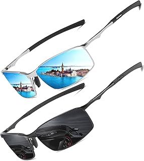 LEDING&BEST Polarised Sunglasses Mens Womens UV Protection metal frame Classic Vintage Style Ultralight Shades For Driving Travel Fishing Running Pilot Sun glasses