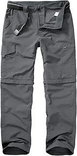 mosingle Walking Hiking Trousers Mens, Safari Zip Off Lightweight Quick Dry Convertible Travel Fishing Cargo Breathable Outdoor Pants