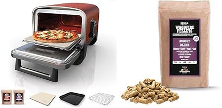 Ninja Woodfire Electric Outdoor Oven, 8-in-1 Pizza Oven, High-Heat Roaster & BBQ Smoker & Woodfire Pellets, Robust Blend, 900g Bag, Up to 20 Cooking Sessions, Hardwood Pellets