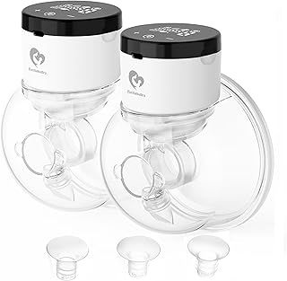 Bellababy Wearable Breast Pump, Portable Wireless Wearable Breast Pump with Touchscreen LCD Display 4 Modes & 6 Levels, (Extra Insert Size:17mm,19mm,21mm)