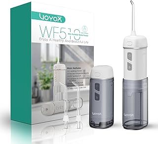 Travel Water Flosser for Teeth Mini, Electric Dental Flosser Rechargeable, 3 Modes & IPX7 Waterproof, Portable Oral Irrigator Cordless for Braces Bridges Care and Home Use WF510 (Gold)