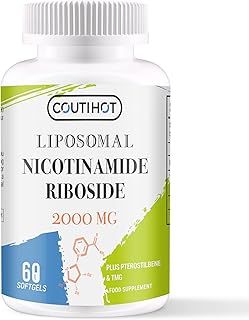 Coutihot Liposomal Nicotinamide Riboside TMG & Trans-Pterostilbene 2000MG, Ultra Pure NR Supplet, Highest bioavailability (60 Count)