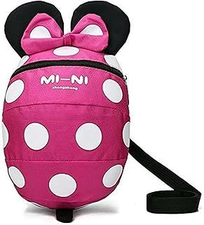 Baby Toddler Safety Harness Backpack Child Kids Cute Cartoon Strap Shoulder Backpack Bag with Reins Leash Rucksack Harness Walkers Tether Belt,FOR 1-5 YEARS OLD TODDLER. (Rose red S-for 1-5years old)