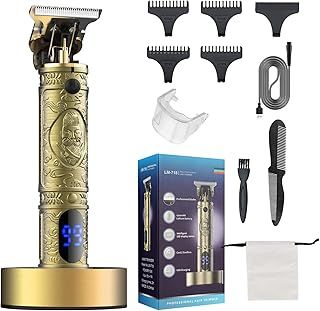 Suttik Mens Hair Clipper Cordless Professional Hair Trimmer with Charging Dock Beard Trimmer Haircut & Grooming Kit for Men Rechargeable LED Display