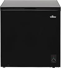 Willow W198CFB 199L Freestanding Chest Freezer with Removable Storage Basket, Adjustable Thermostat, 4* Freezer Rating, Low Noise - Black