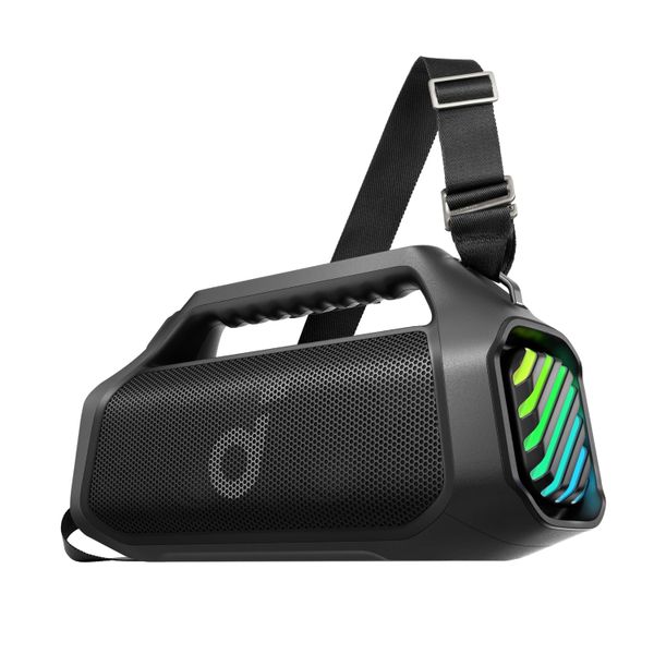 soundcore Boom 2 Pro Outdoor Speaker, 140W 2+2 Channels, BassUp 2.0, 20H Fast Charge, IP68 Dust and Waterproof, RGB Lights, USB-C, Power Bank, BT 5.3, Portable Bluetooth Speaker